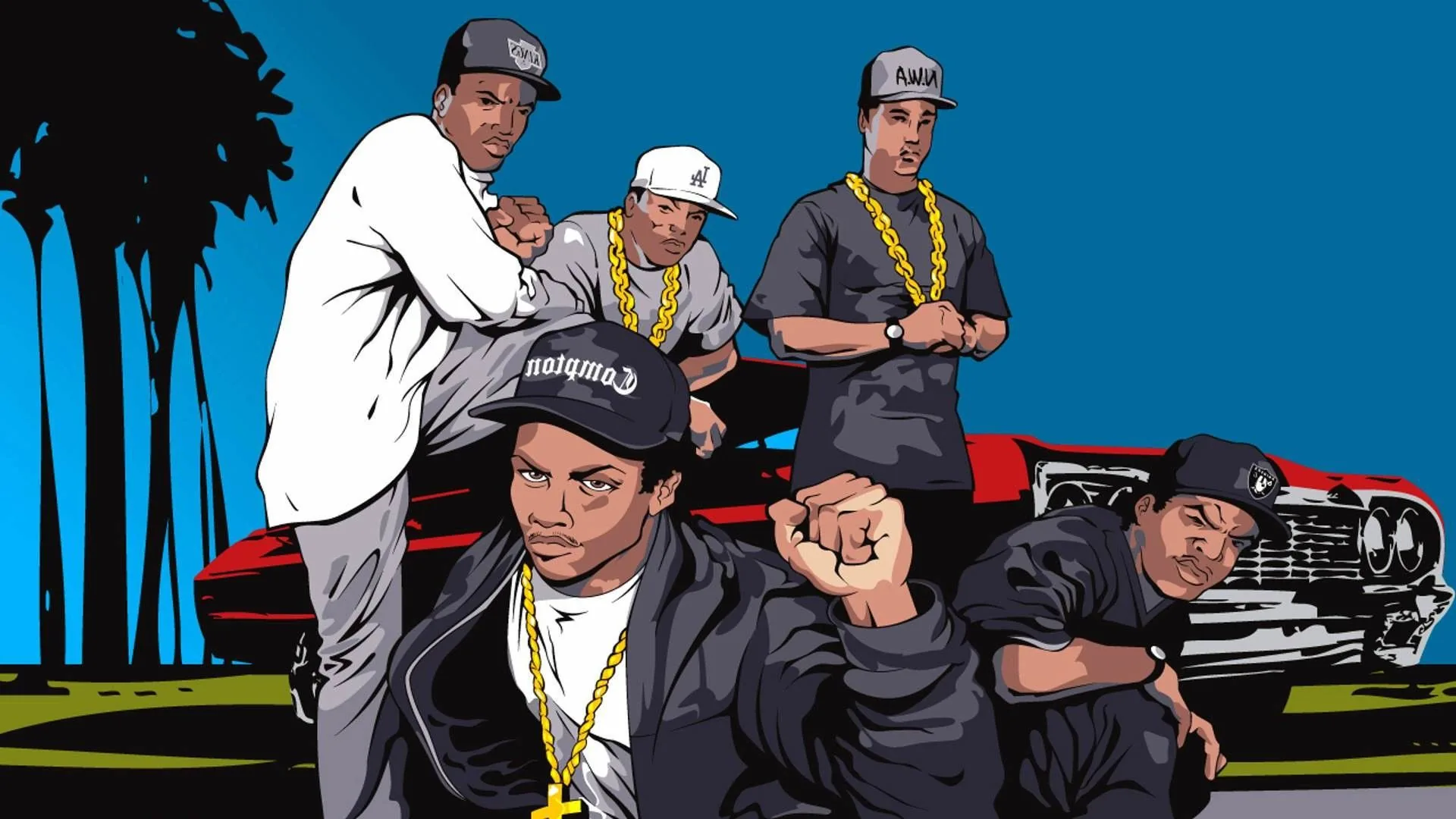 NWA gruppo rapper illustrazione, 1920x1080 1080p, PC Desktop