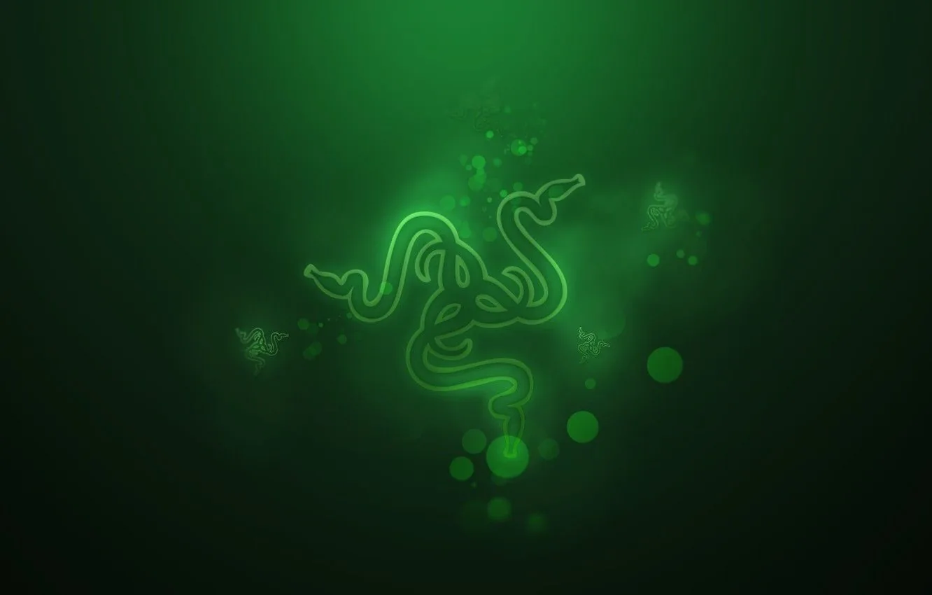 Logo Razer verde neon, periferiche gaming, 1332x850 HD, Desktop