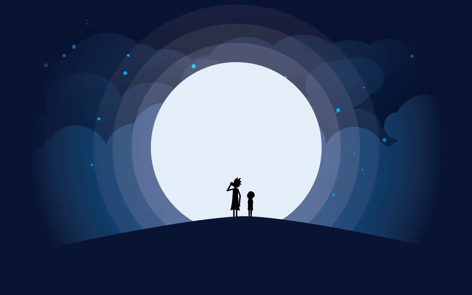 Rick e Morty silhouette luna, 1920x1200 WUXGA, Desktop
