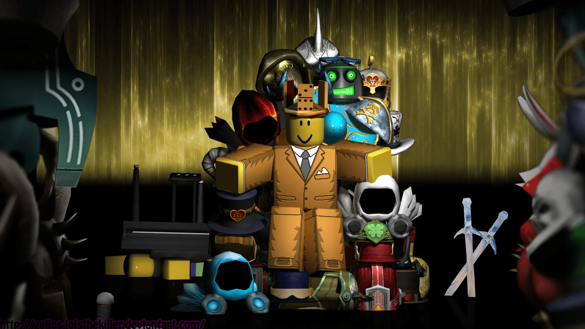 Personaggi Roblox con oggetti gioco, piattaforma di gioco, 1920x1080 Full HD, PC