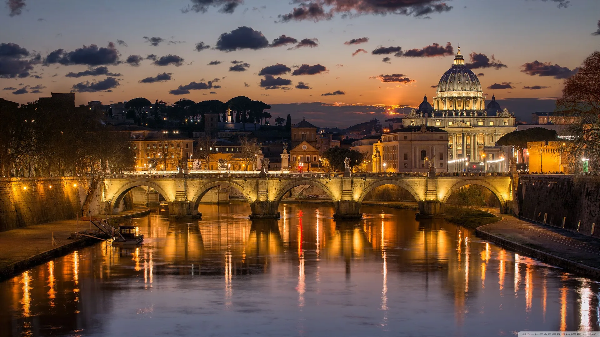 Ponte Roma tramonto notte, 2880x1620 WQXGA, Laptop