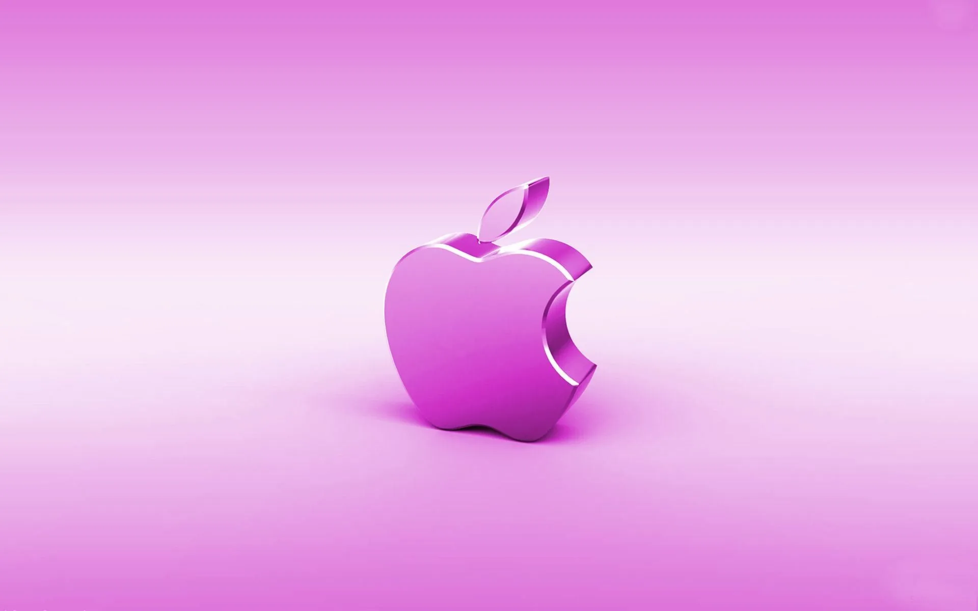Logo Apple rosa 3D, sfondo 1920x1200 Full HD+ WUXGA, PC Desktop