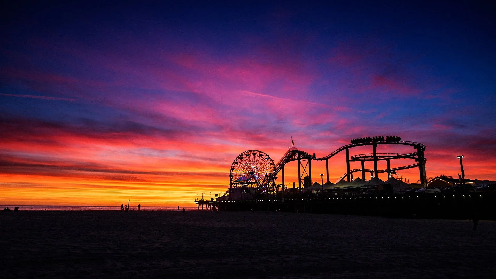 Santa Monica Pier al tramonto, Route 66, 1920x1080 1080p, Laptop