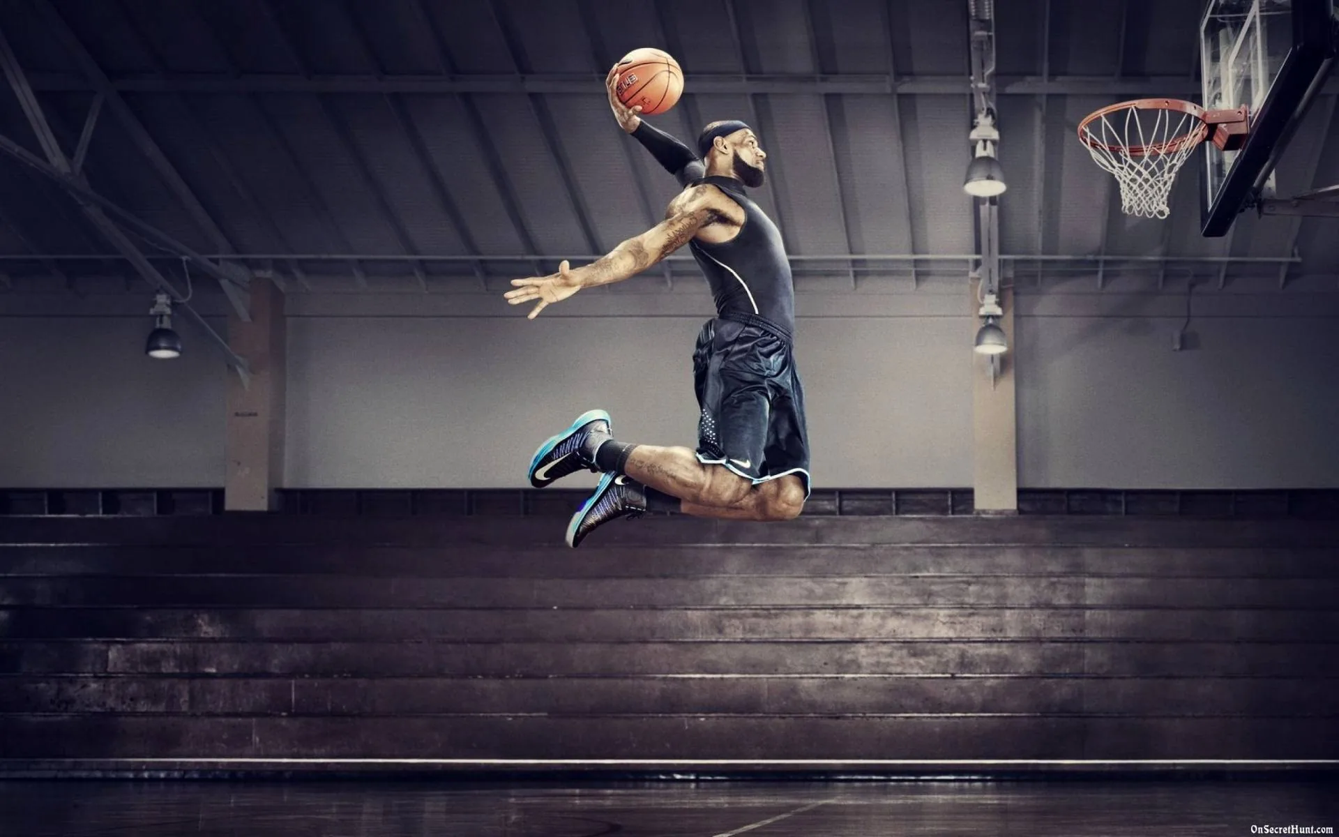 Giocatore basket schiacciata palestra, 1920x1200 Full HD+ WUXGA, PC