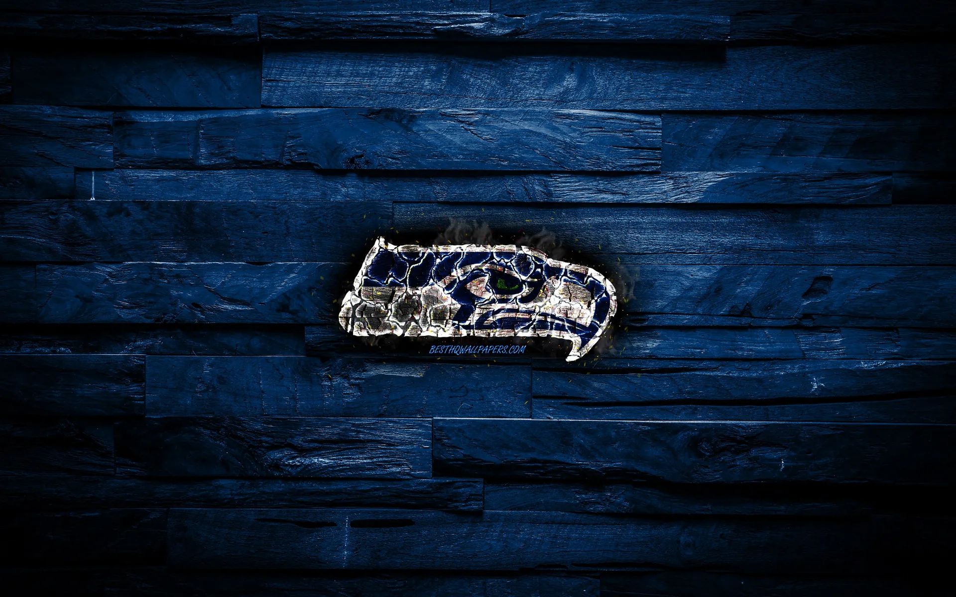 Logo Seattle Seahawks su legno, NFL, 3840x2400 4K Ultra HD, Desktop