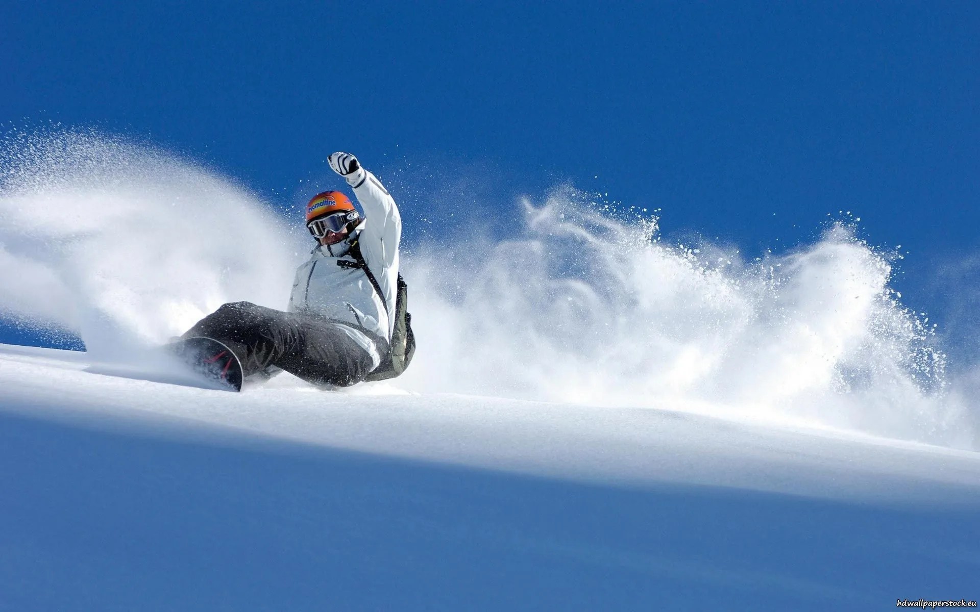Snowboarder su neve fresca, 2880x1800 WQXGA, Laptop