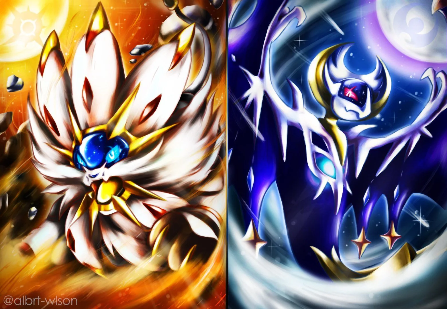 Solgaleo e Lunala Pokémon, 2560x1624 2K, Laptop