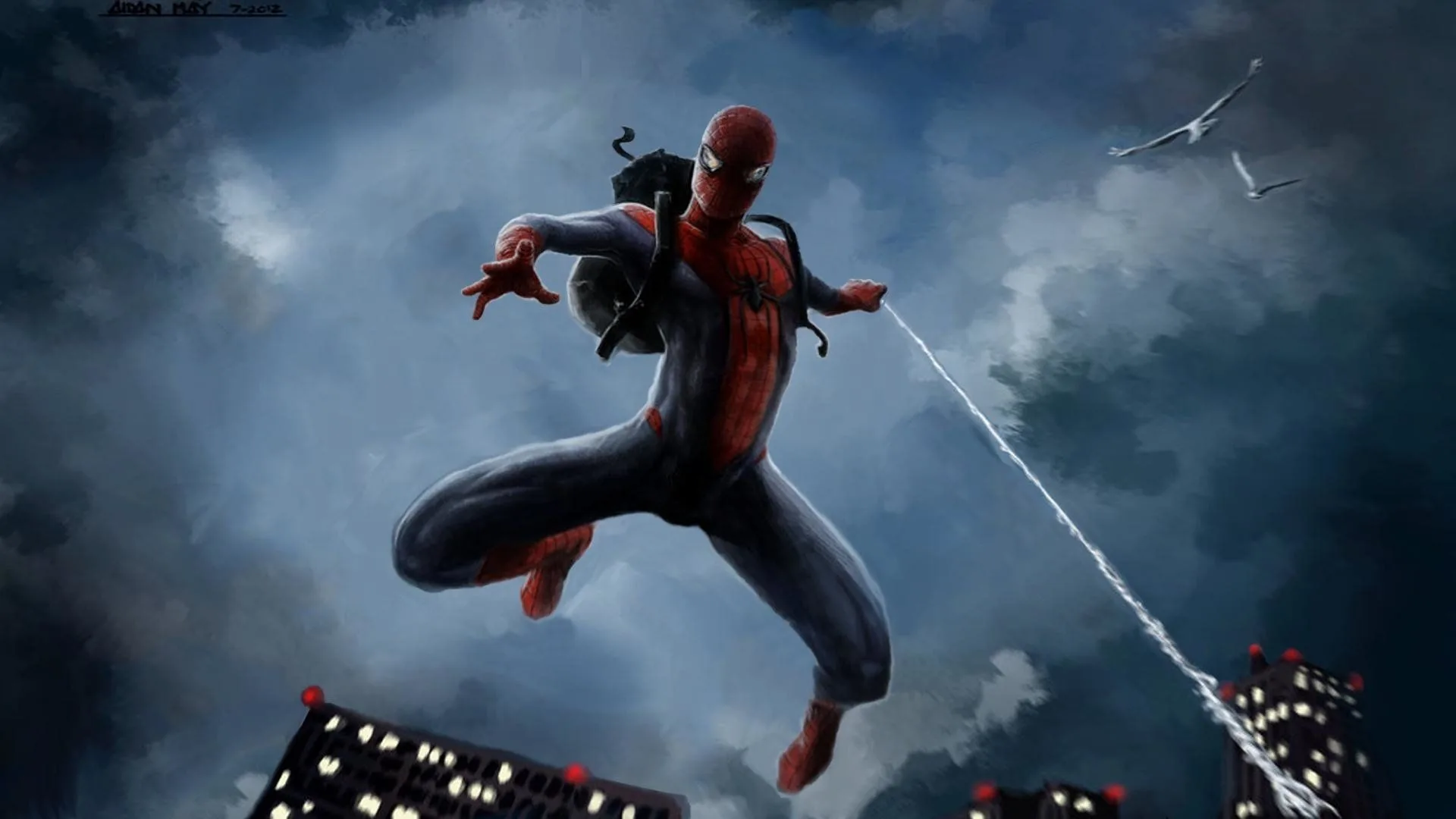 Spider-Man in azione notturna, 1920x1080 1080p, PC Desktop