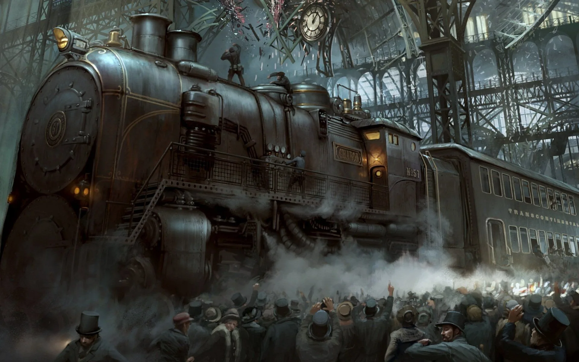 Locomotiva a vapore steampunk, 1920x1200 Full HD+, PC Desktop
