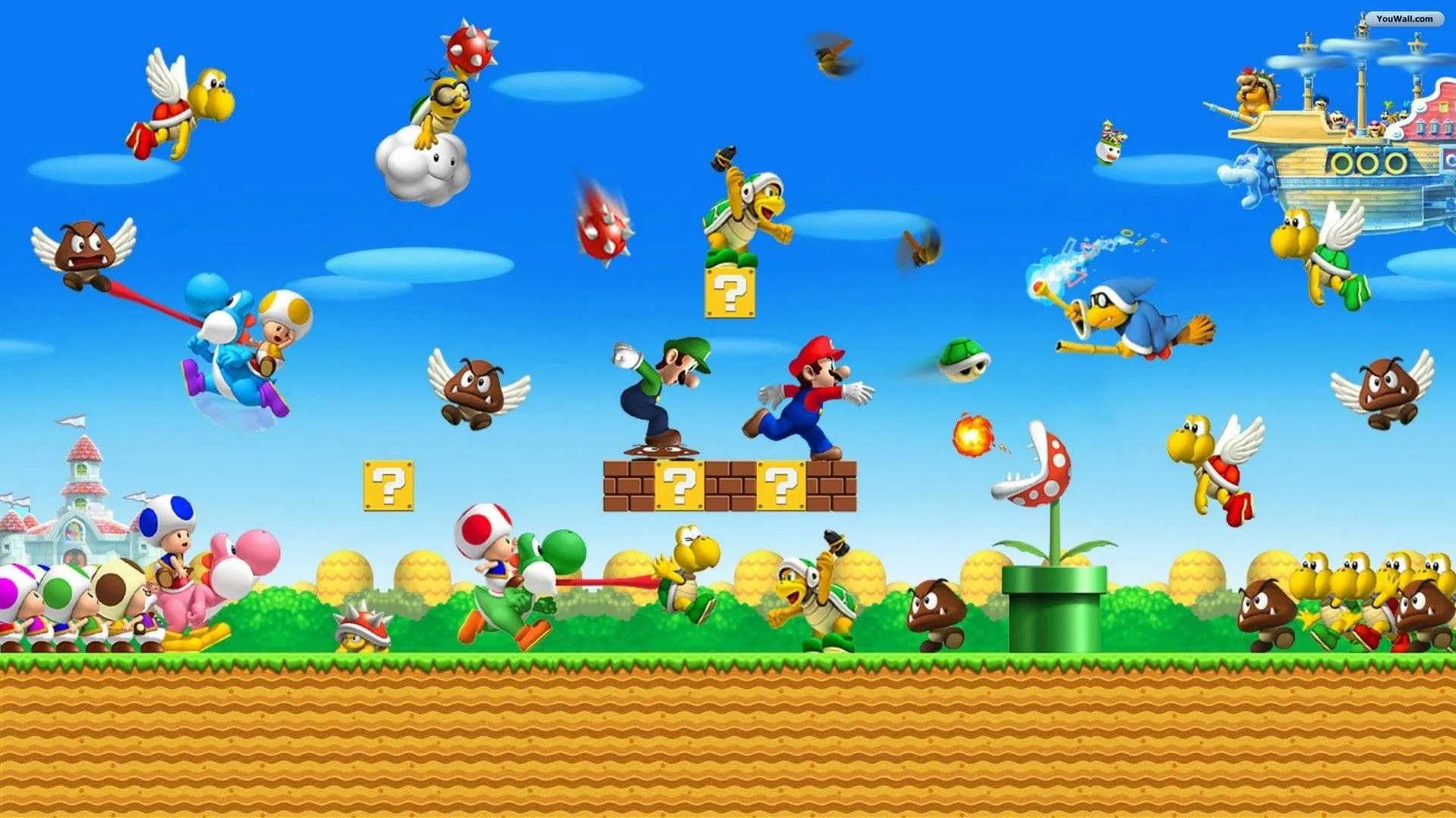 Mario e nemici Super Mario Bros, Nintendo, 1920x1080 Full HD 1080p, Desktop