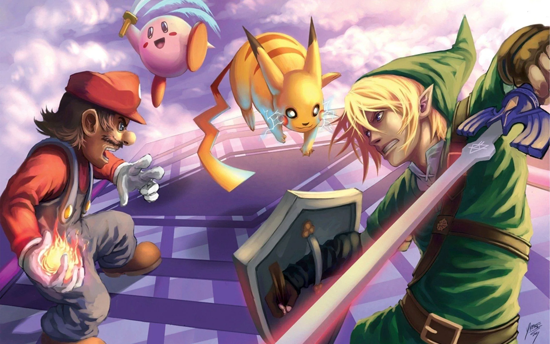 Mario, Kirby, Pikachu e Link, The Legend of Zelda, 1920x1200 Full HD+ WUXGA, PC