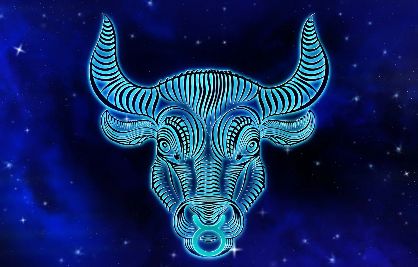 Toro segno zodiacale blu, 1332x850 720p, PC