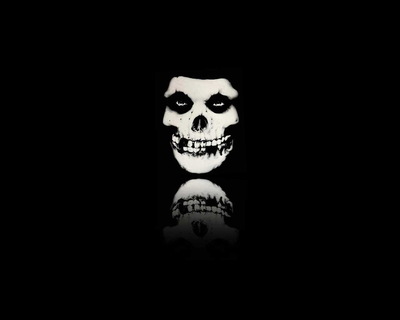 Teschio Misfits su nero, Glenn Danzig, 1280x1024 720p, Laptop