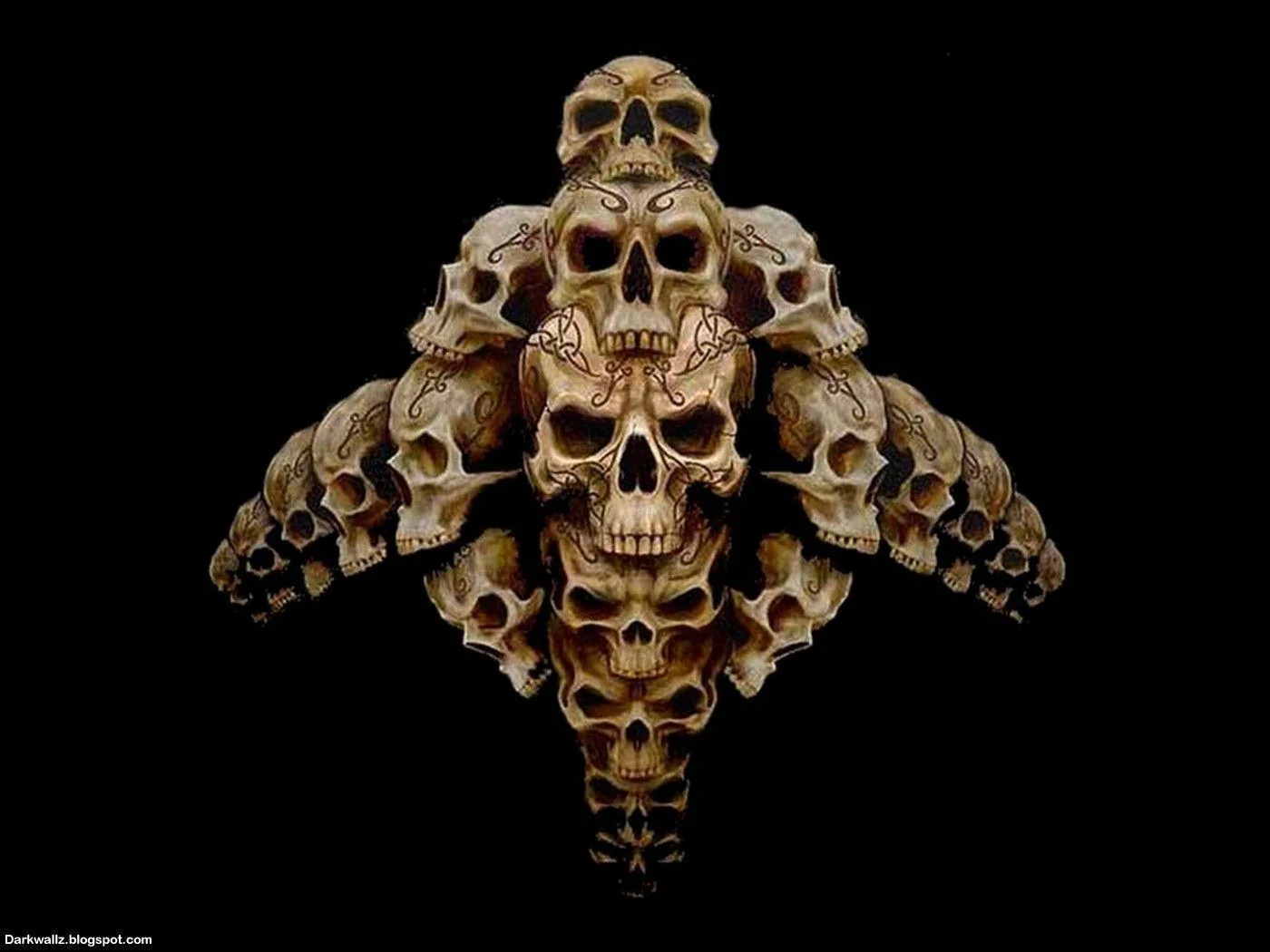 Teschi gotici disposti simmetricamente, 1400x1050 HD, Desktop