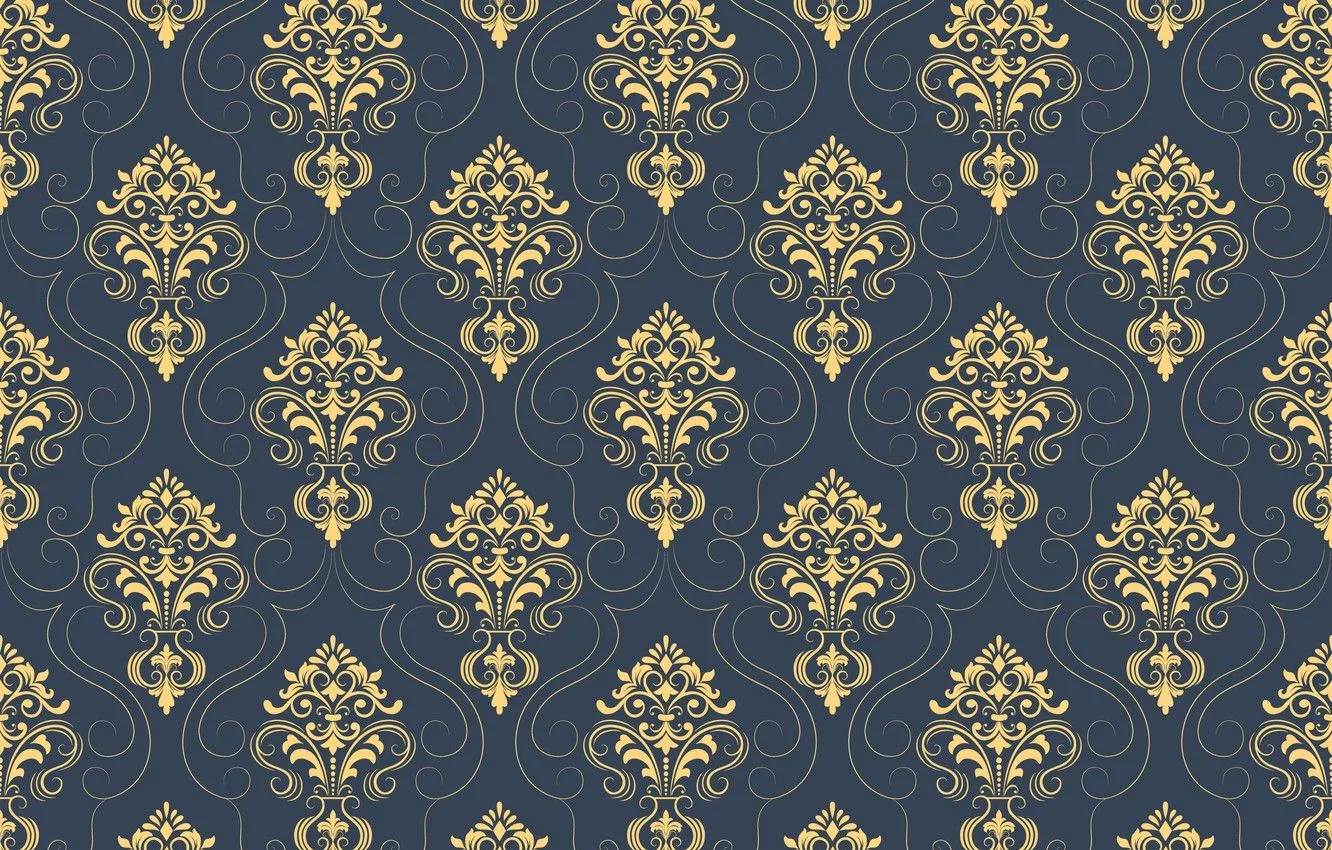 Motivo damascato blu e oro, 1332x850 HD, Desktop