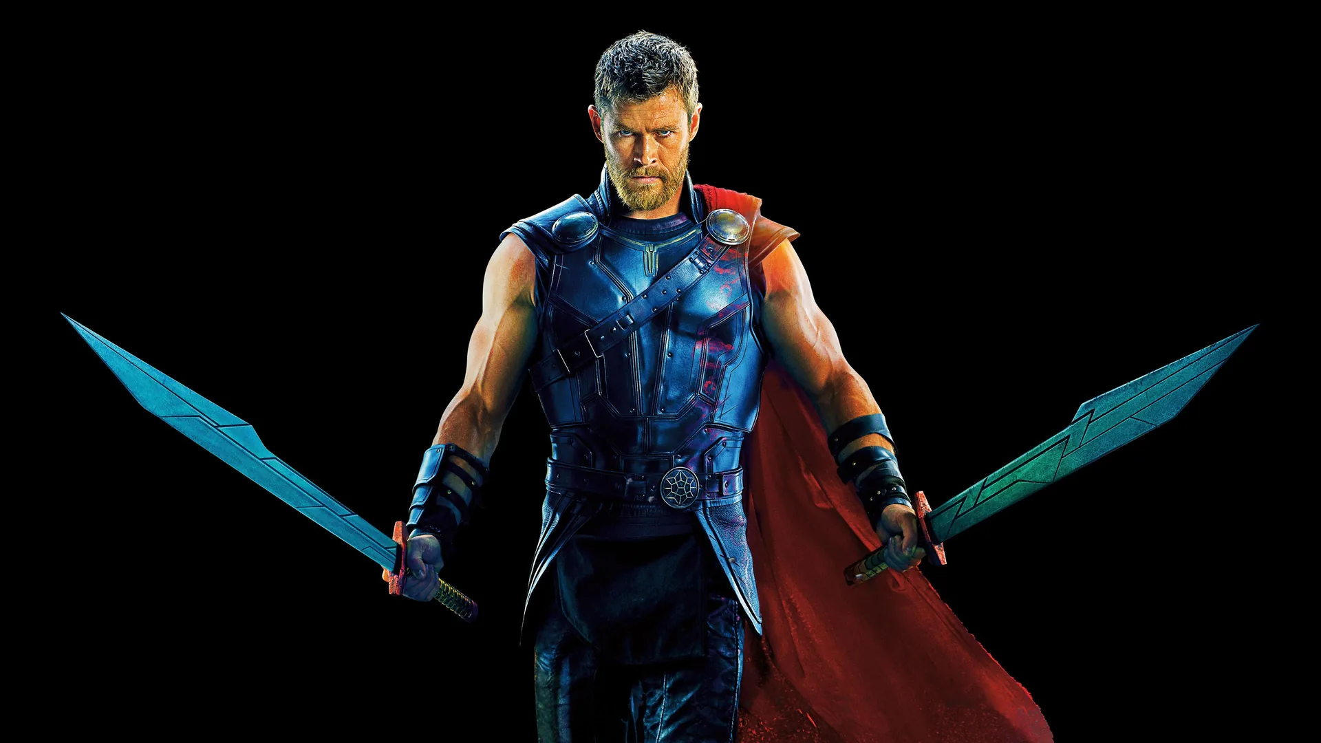 Thor con doppie spade, sfondo nero, 3840x2160 Ultra HD, PC