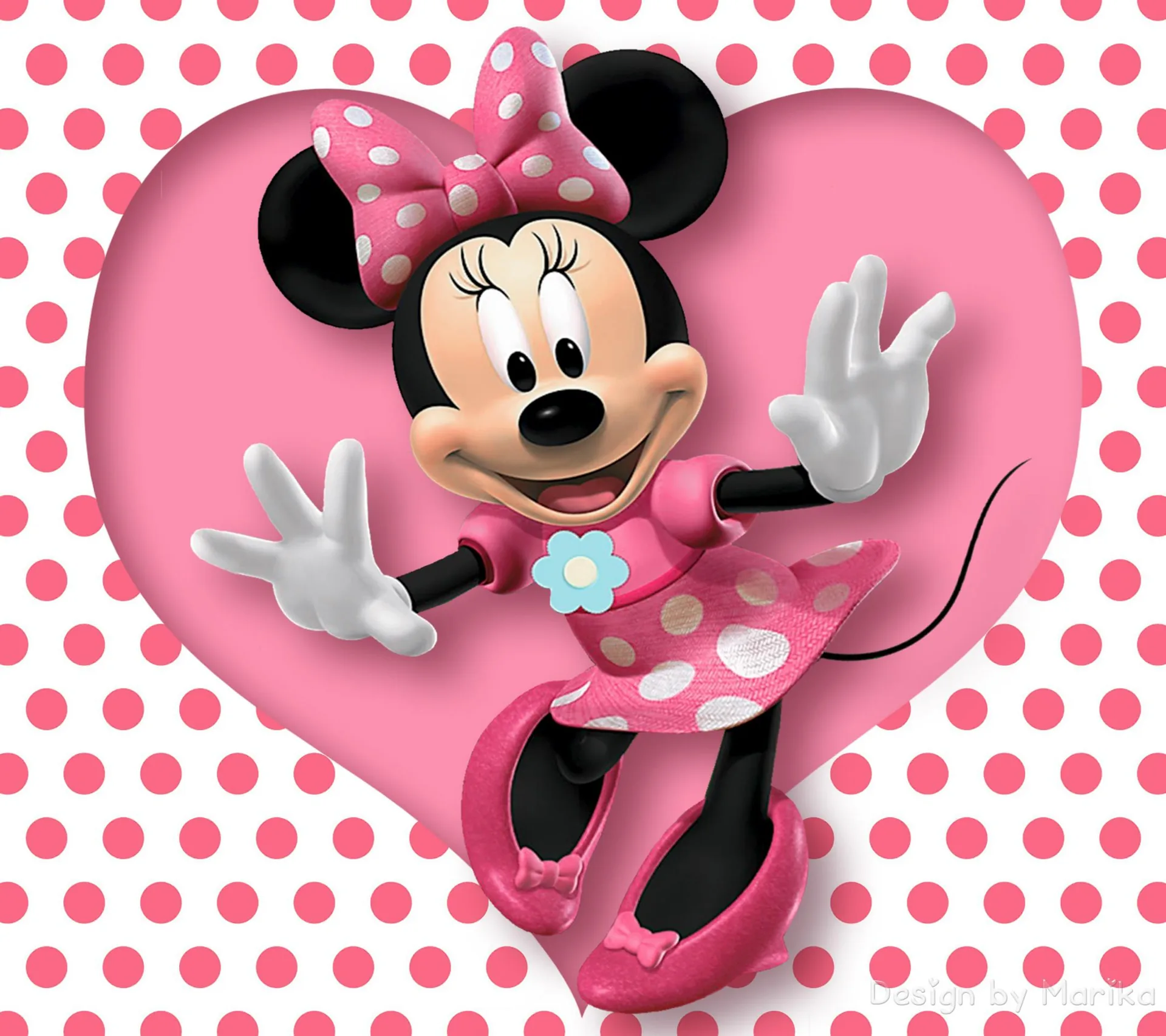 Minnie Mouse su cuore rosa, Disney, 2160x1920 alta risoluzione, Laptop