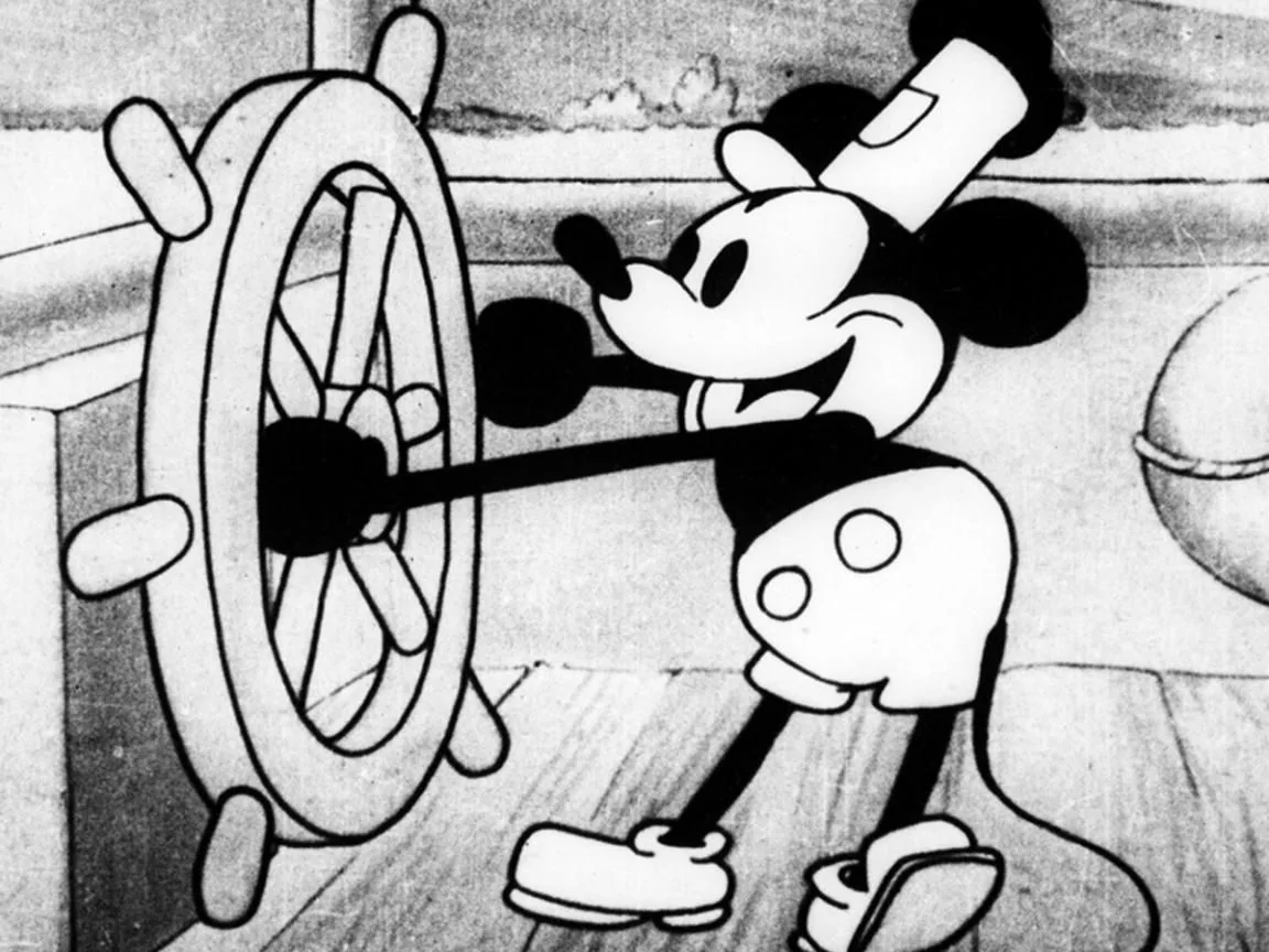 Topolino al timone bianco e nero, Disney, 1152x864 HD, Desktop