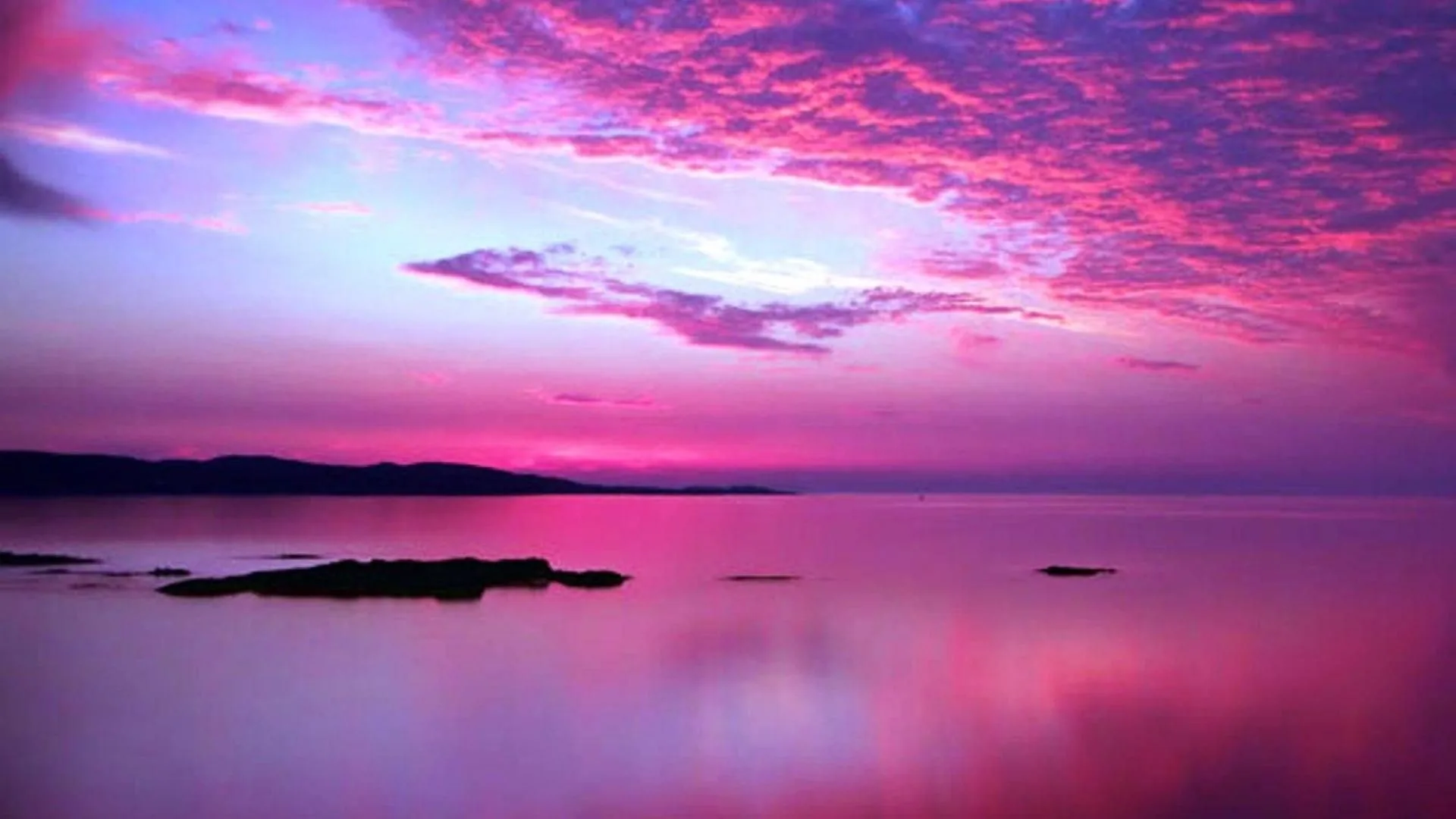 Tramonto rosa sul mare, 1920x1080 Full HD 1080p, PC Desktop