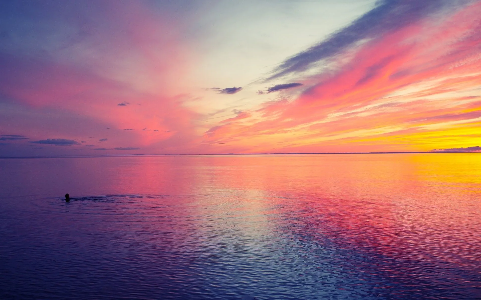 Tramonto rosa sul mare, 1920x1200 Full HD+, Desktop