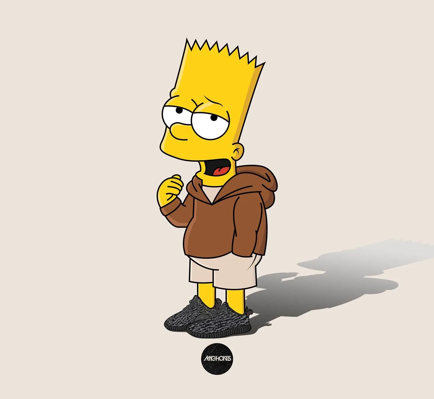 Bart Simpson triste felpa marrone, 1400x1288 HD, Desktop