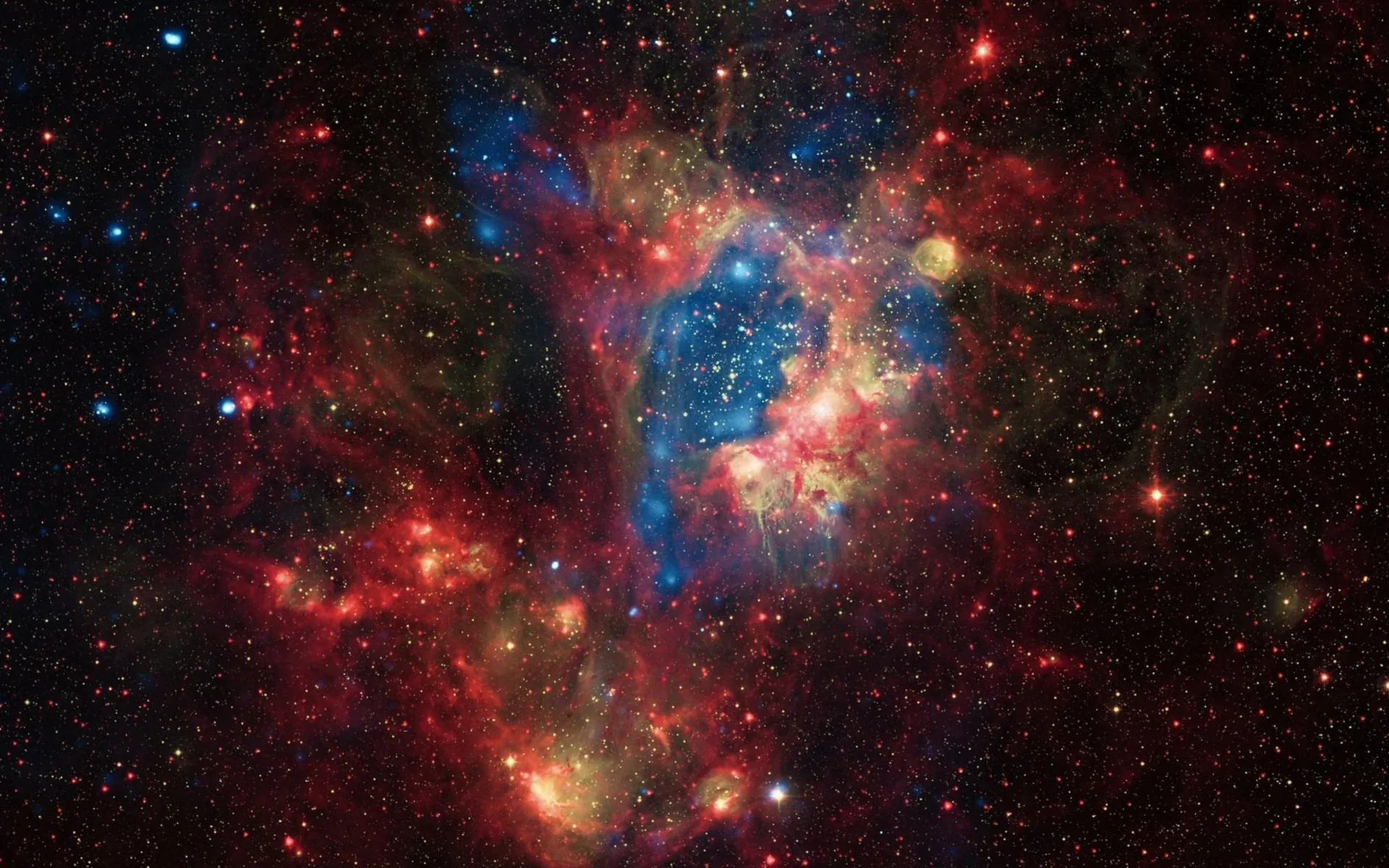 Nebulosa spaziale rossa e blu, 3840x2400 UHD, PC 4K
