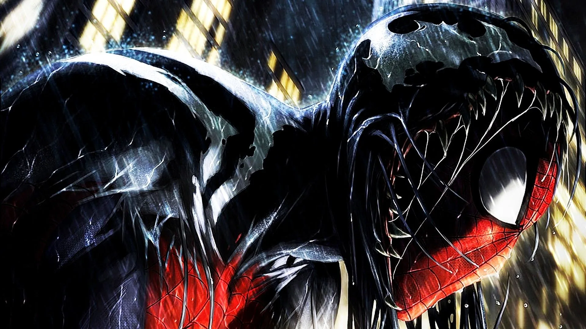 Venom simbionte pioggia, Marvel, 1920x1080 Full HD, PC Desktop