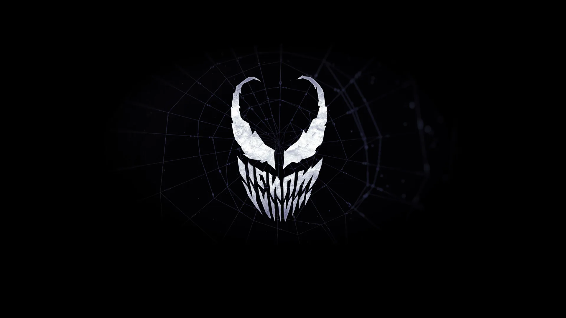 Venom logo minimalista nero, Marvel, 3840x2160 4K Ultra HD, Monitor 4K