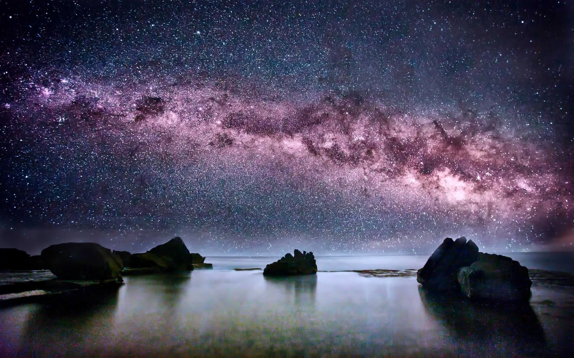 Via Lattea sopra mare notturno, 2560x1600 2K, Desktop