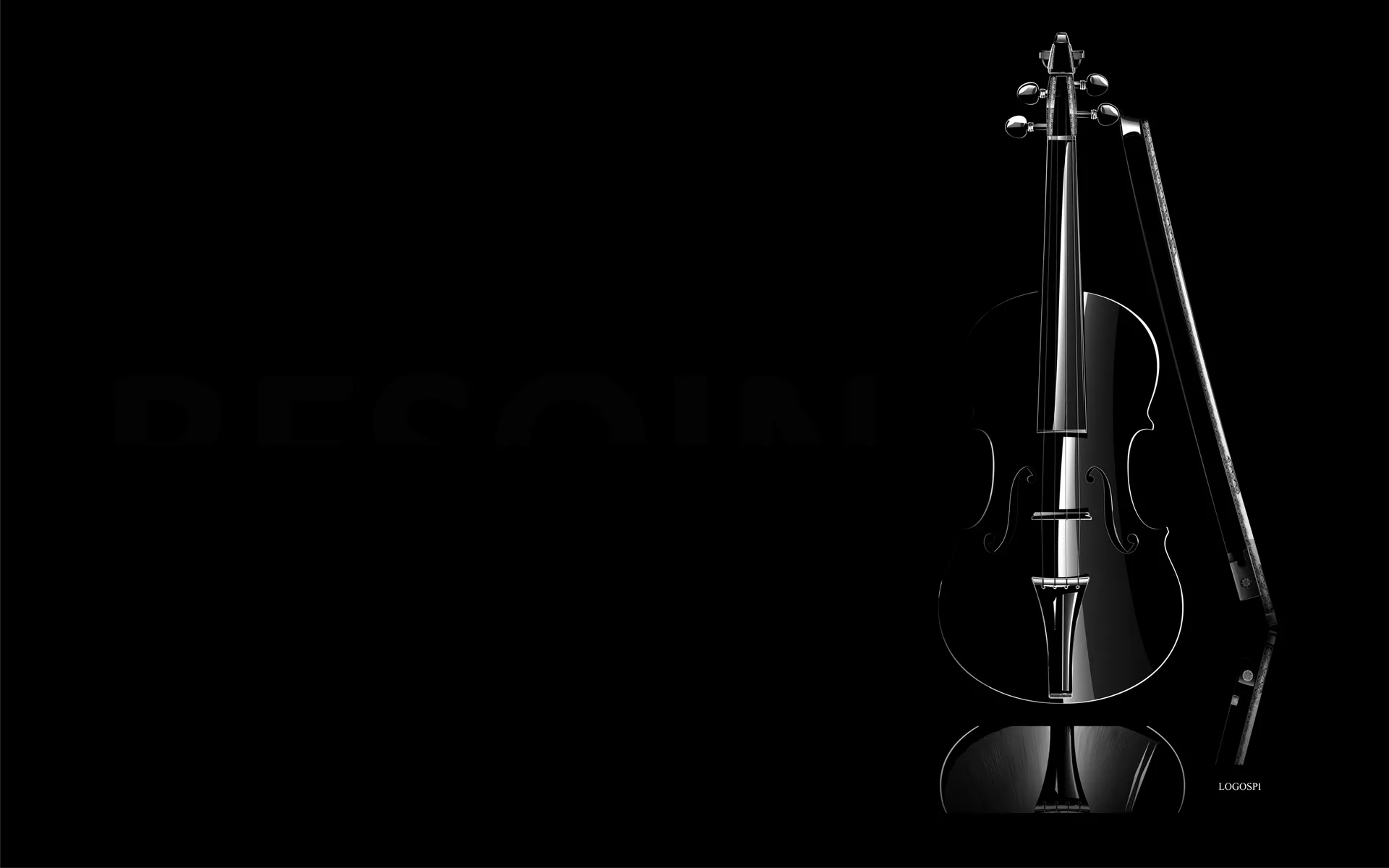 Violino nero su sfondo scuro, 2560x1600 2K+, Laptop