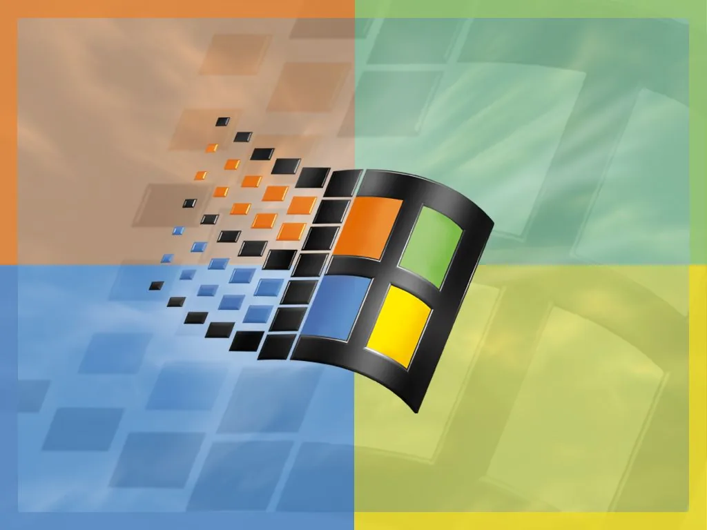 Logo Windows 98 su cielo, 1024x768 HD, PC Desktop