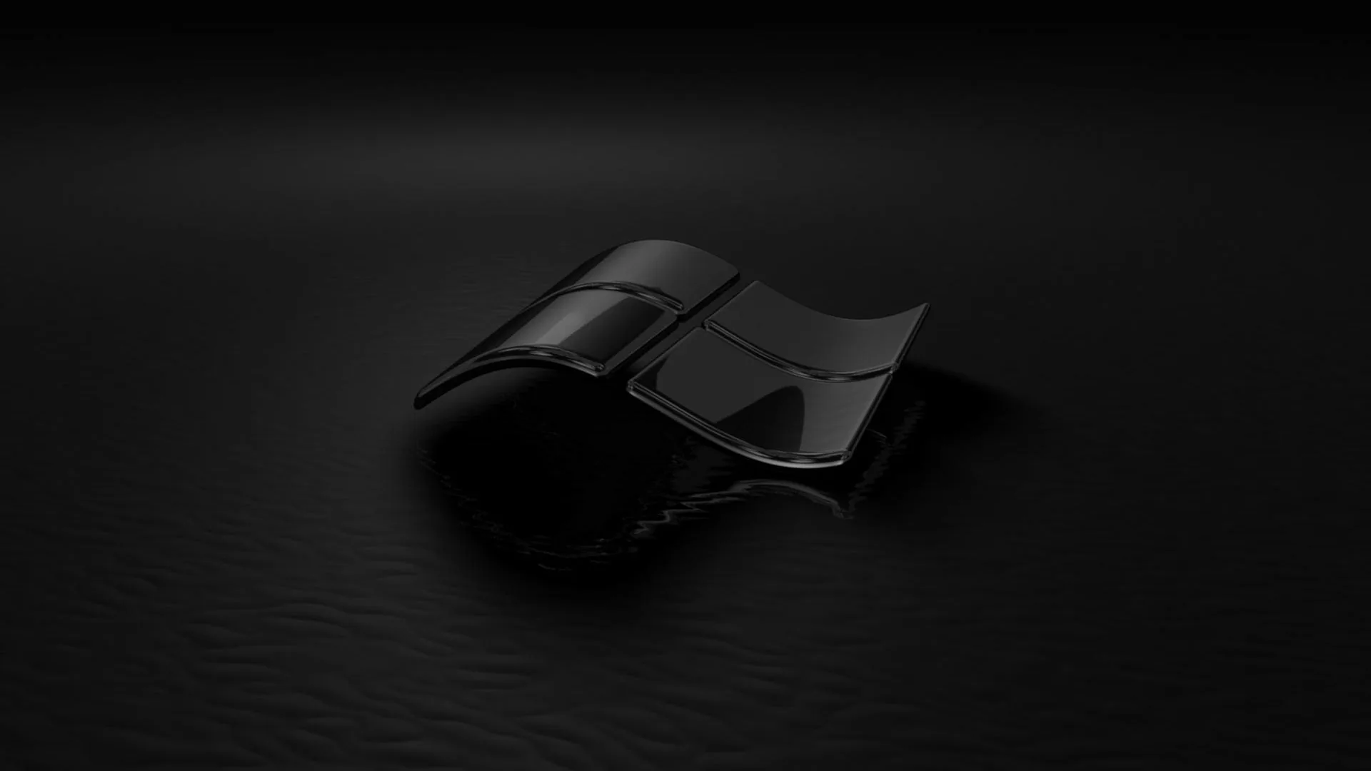 logo Windows nero vetro, sistema operativo Microsoft, 1920x1080 Full HD, PC Desktop