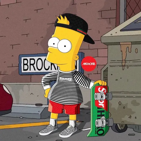 Bart Simpson sullo skateboard