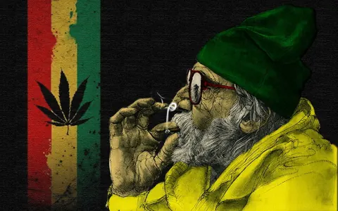 Cartoni gangster con erba