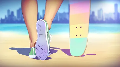 Anime con skateboard